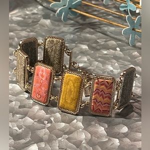 Jilzarah toggle bracelet polymer clay handmade artisan reversible bracelet